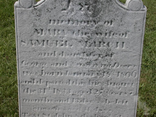 Mary March headstone